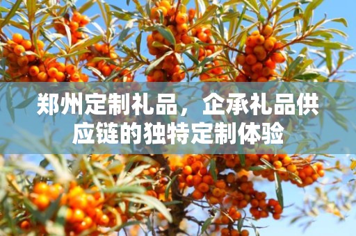 郑州定制礼品，企承礼品供应链的独特定制体验